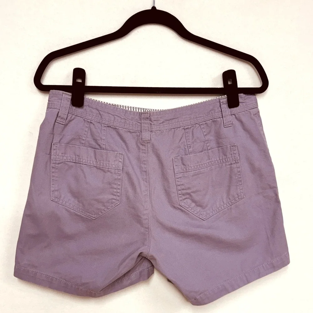 Set of 2 Natural Reflections Cotton Shorts, Size‎ 8, Aqua & Lavender 5